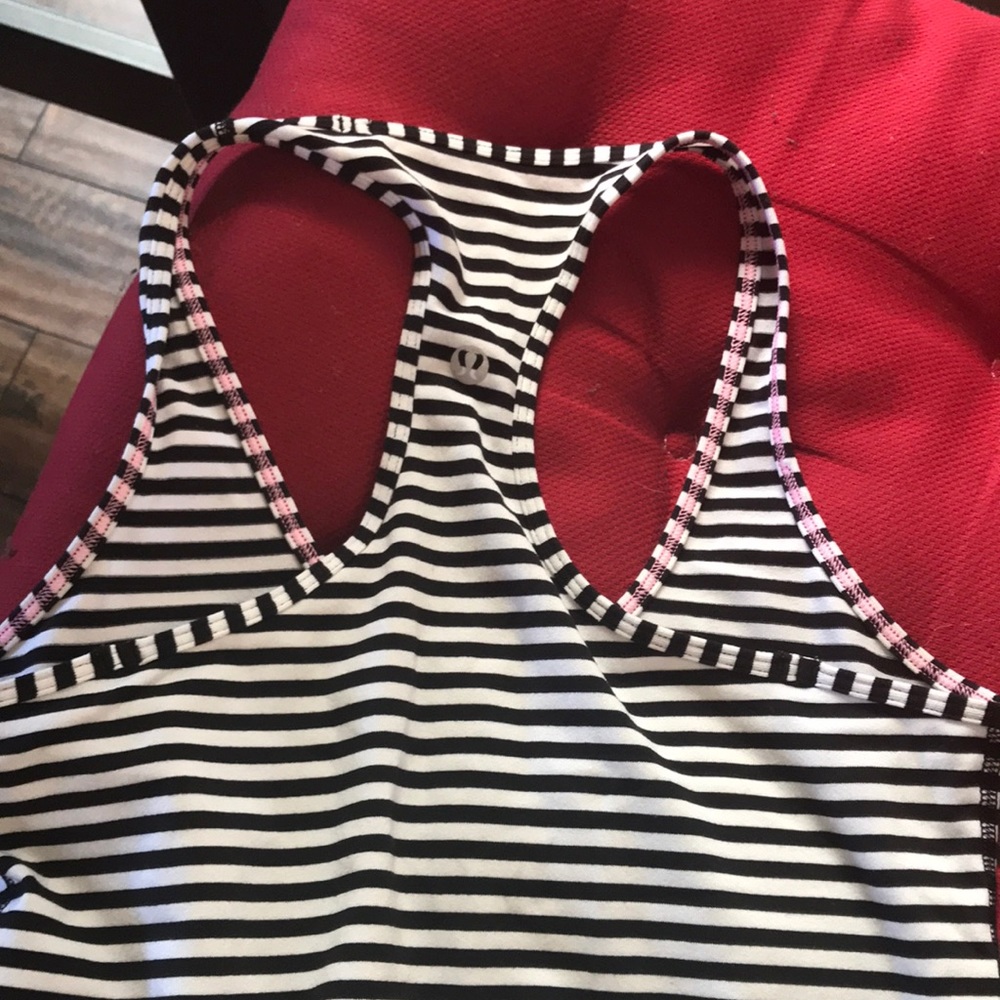 Lululemon Parallel Black and White Stripe Tank